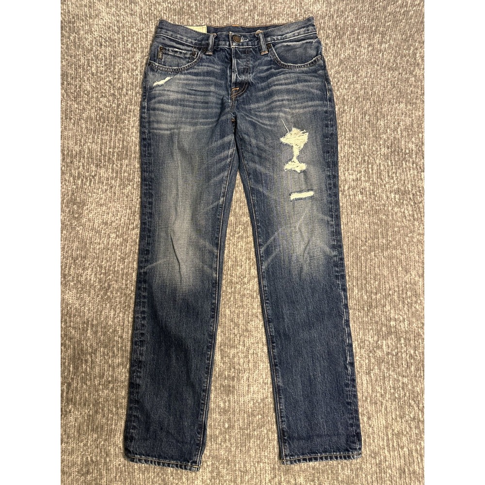Abercrombie & Fitch Jeans Mens 28x30 Blue Skinny Distressed Denim Pants